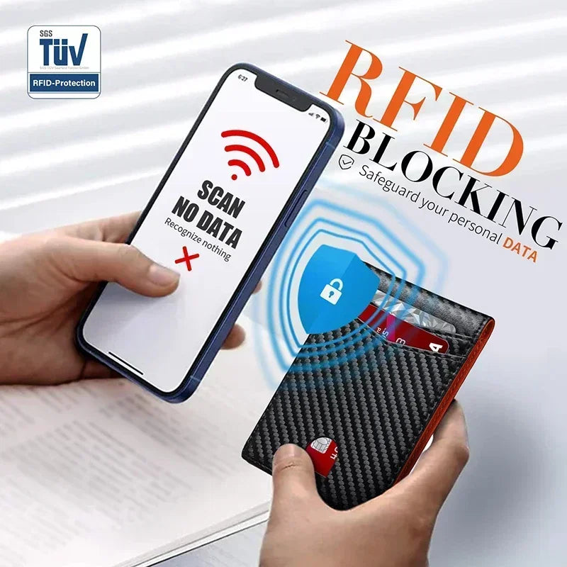 Slim Bifold Wallet RFID Blocking Money Clip