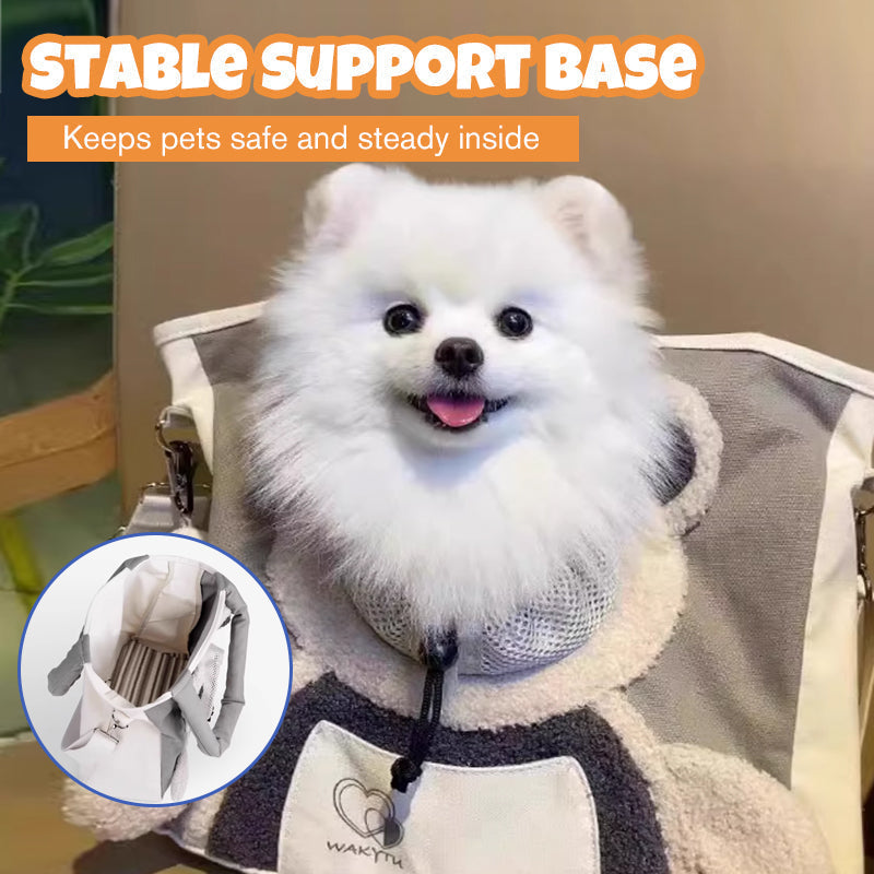Small Pet Carrier Bear-Ears Canvas Padded Strap