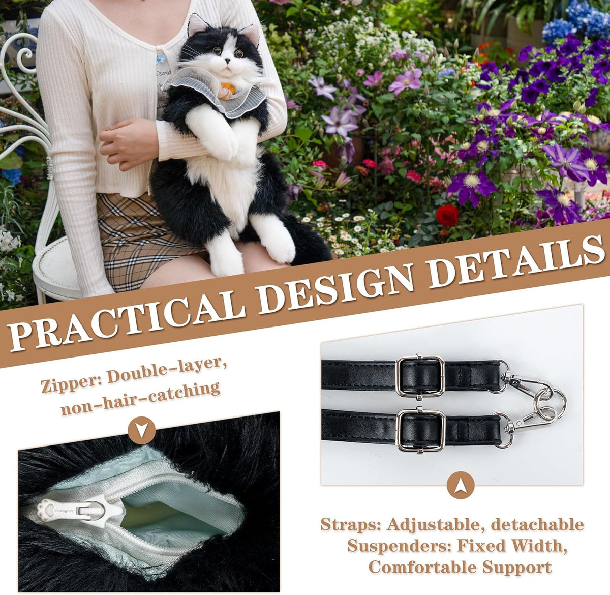 Small Pet Carrier Convertible Sling Padded Liner Adjustable Strap