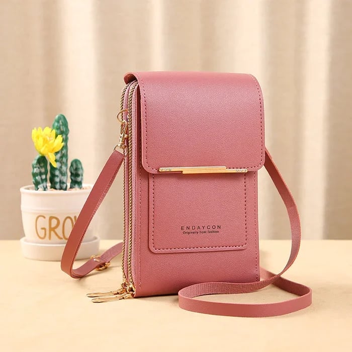 Smartphone Crossbody Bag Waterproof Touchscreen Window Anti-Theft & Card Pockets