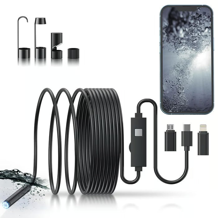 Smartphone Endoscope Camera 1080p 5m Cable Adjustable LED Lights