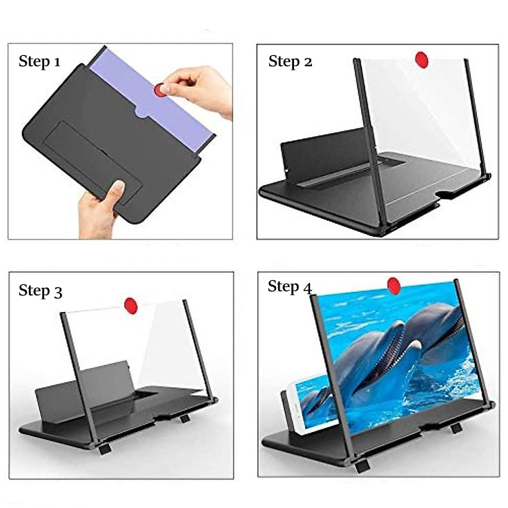 Smartphone Screen Magnifier 12-Inch HD Lens Foldable & Portable