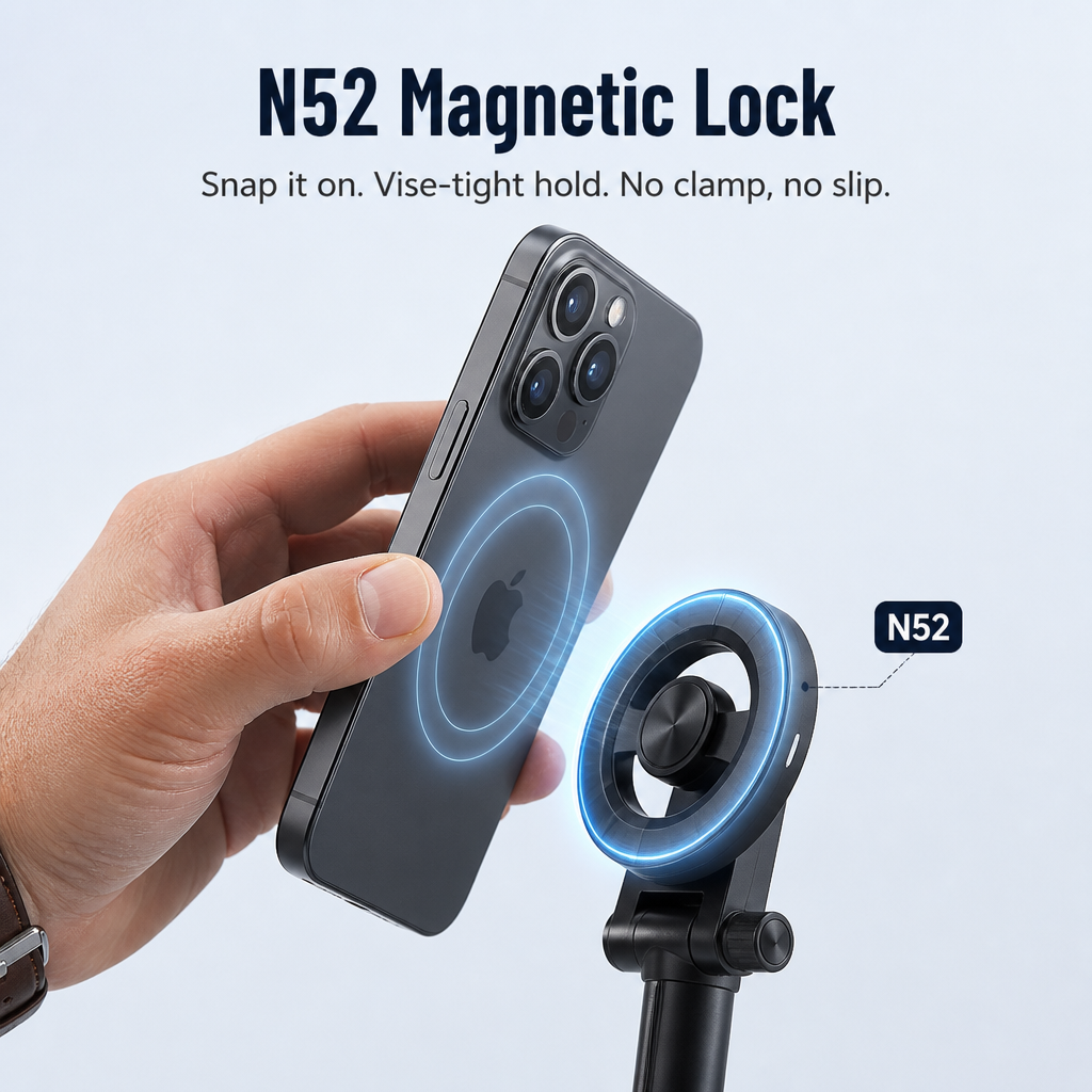 Smartphone Tripod Magnetic Mount Four-Leg Stability