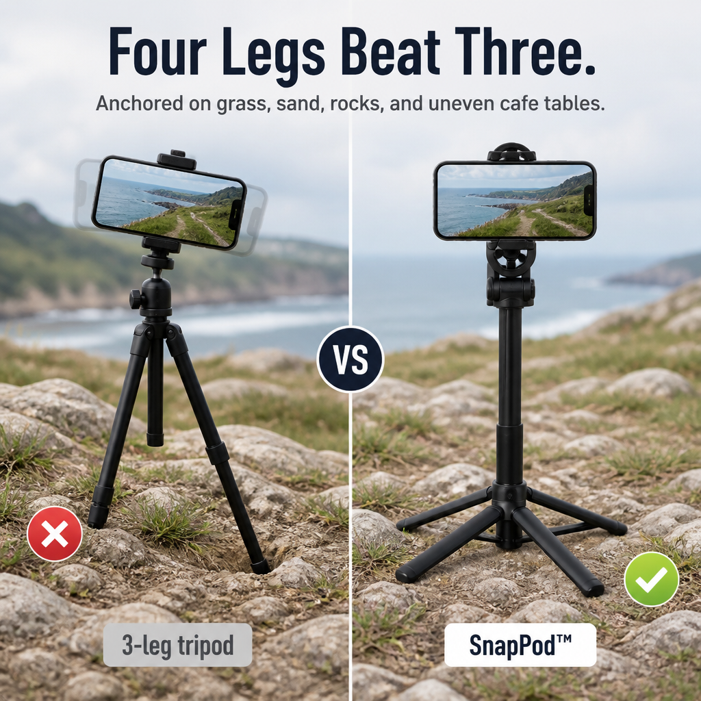 Smartphone Tripod Magnetic Mount Four-Leg Stability