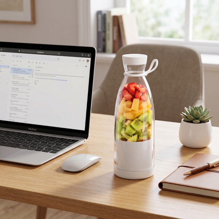 Smoothie Blender Bottle USB Rechargeable Six Stainless Steel Blades