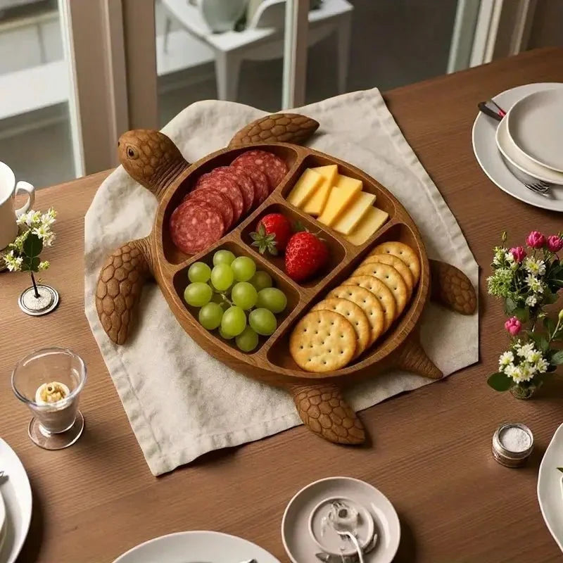 Snack & Cheese Board Animal-Shaped Solid Wood Compartmented