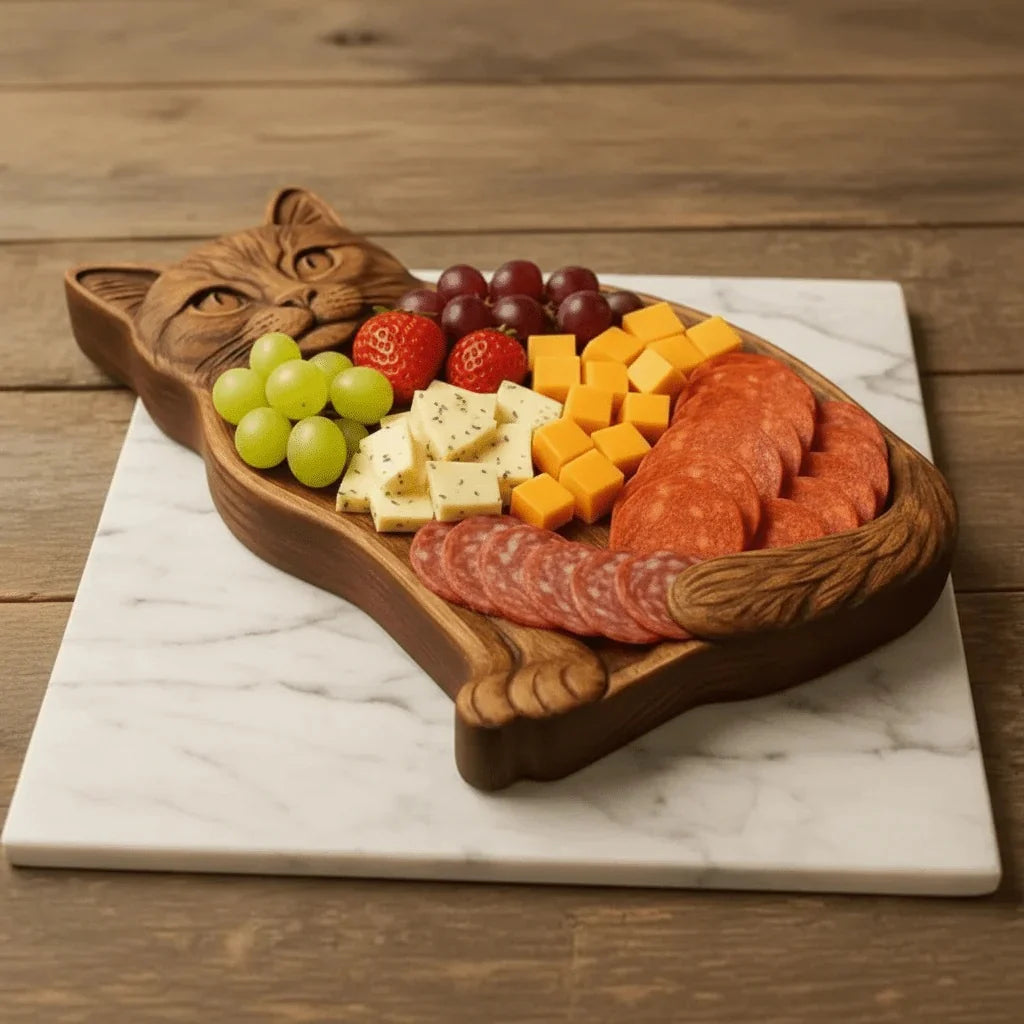 Snack & Cheese Board Animal-Shaped Solid Wood Compartmented