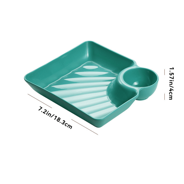 Snack & Dip Plate Integrated Sauce Compartment Lightweight Stackable