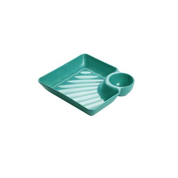 Snack & Dip Plate Integrated Sauce Compartment Lightweight Stackable