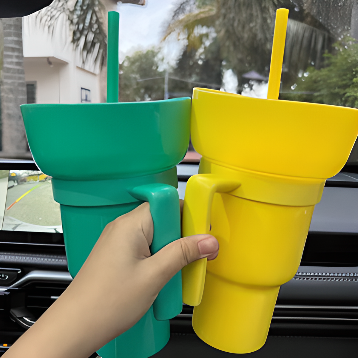 Snack & Drink Cup 1 L Capacity Removable Handle