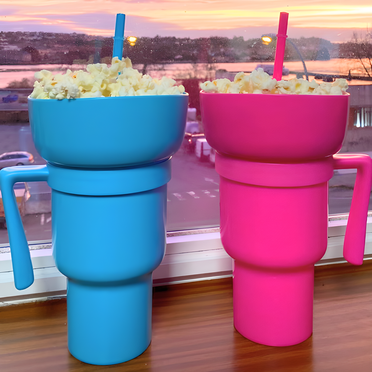Snack & Drink Cup 1 L Capacity Removable Handle