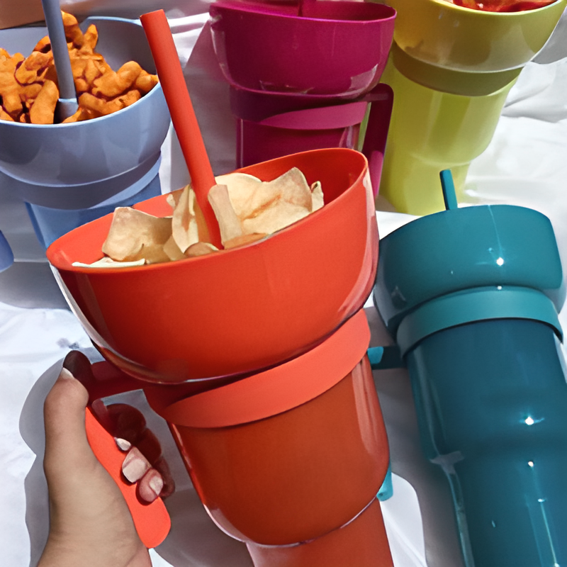 Snack & Drink Cup 1 L Capacity Removable Handle