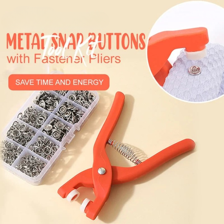Snap Button Kit Rust-Resistant Stainless Steel Includes Pliers