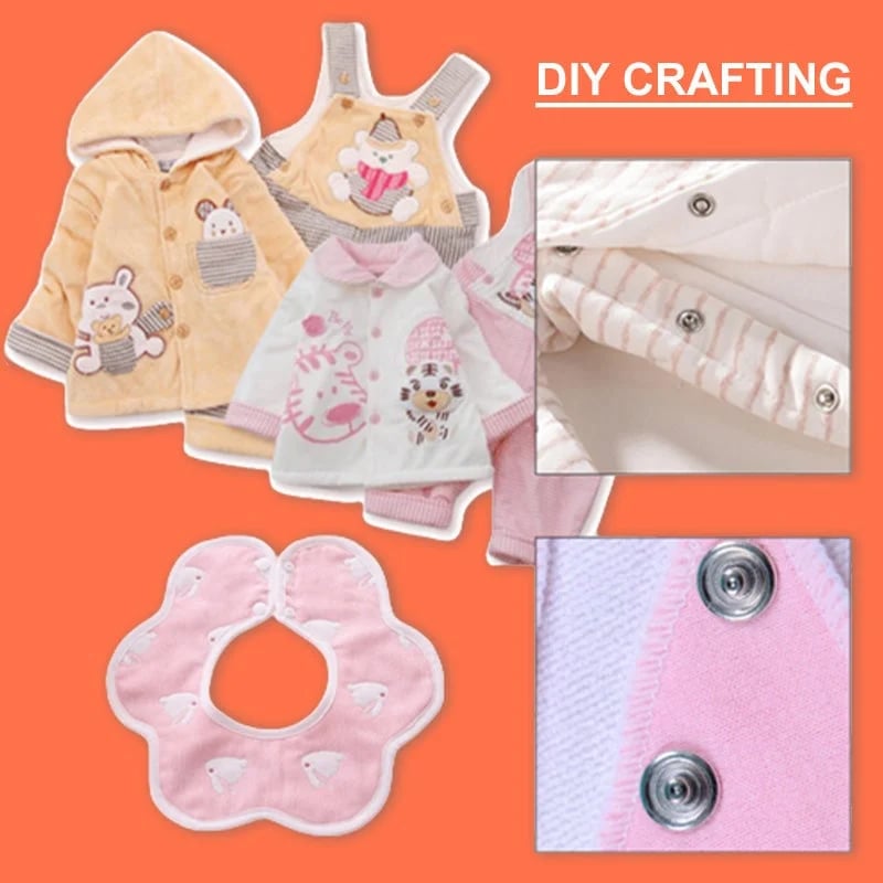 Snap Button Kit Rust-Resistant Stainless Steel Includes Pliers