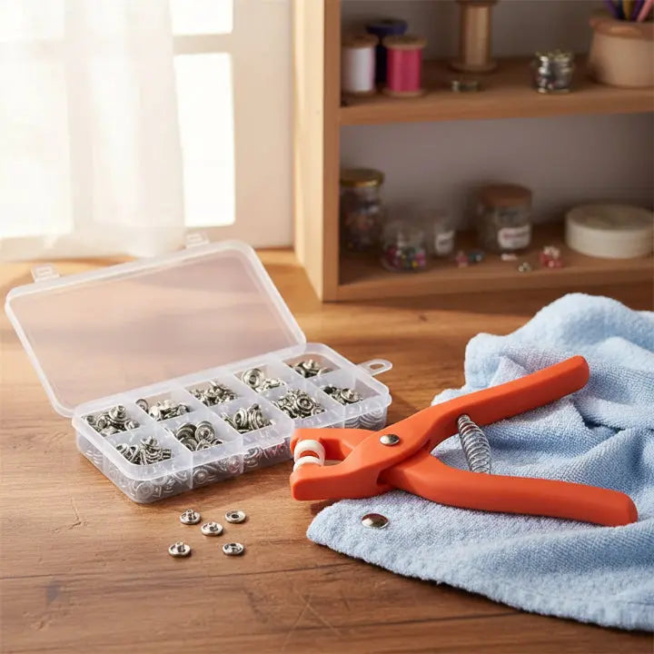 Snap Button Pliers Set Spring-Loaded Assortment Included