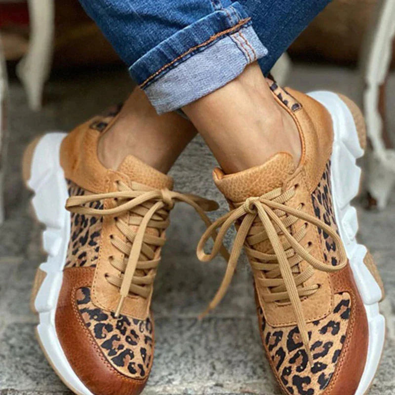 Sneakers Leopard Print Thick Cushioned Sole