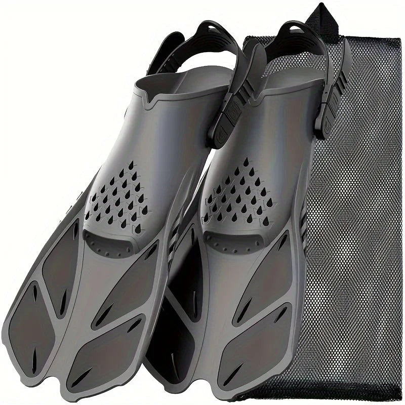 Snorkel Fins Adjustable Buckles Open Heel & Short Blade