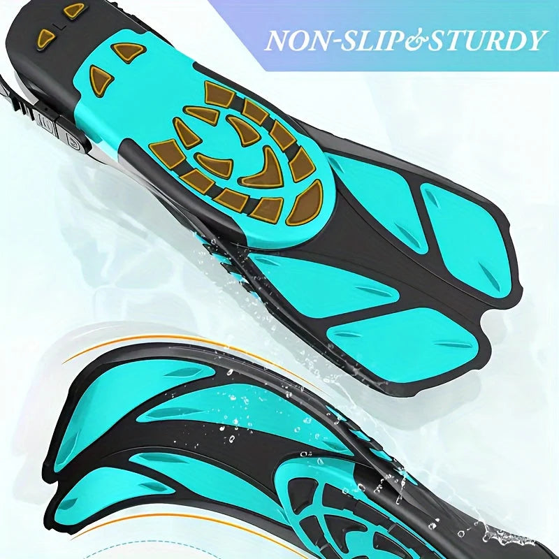 Snorkel Fins Adjustable Buckles Open Heel & Short Blade