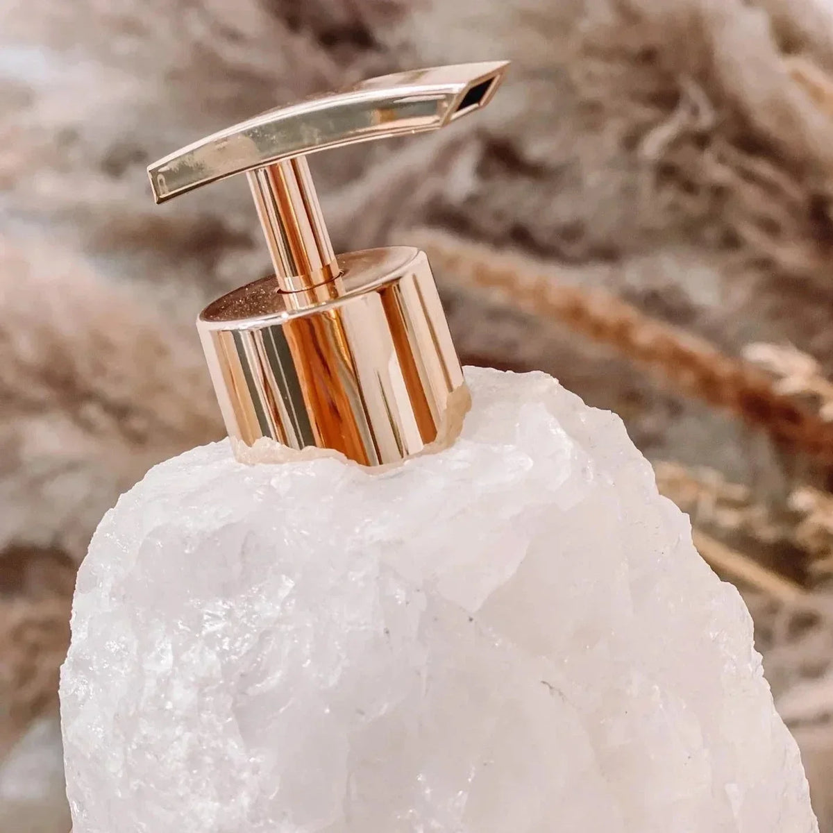 Soap Dispenser Natural Crystal Gold Pump