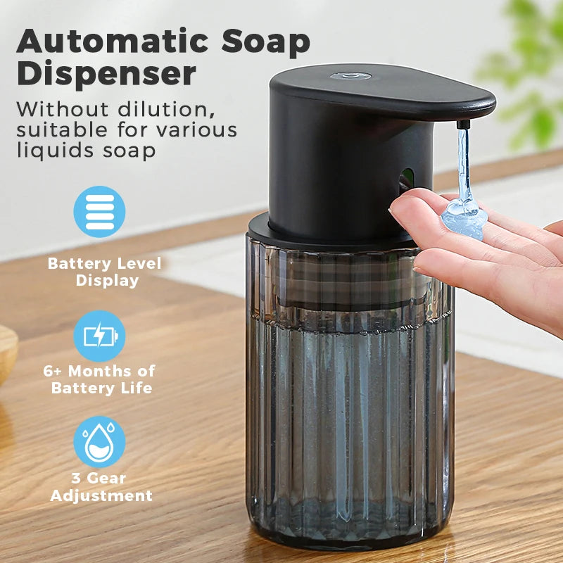 Soap Dispenser Touchless USB-C Rechargeable Transparent Reservoir