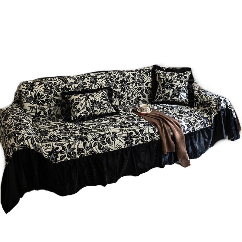 Sofa Cover Floral Pattern Breathable Machine Washable