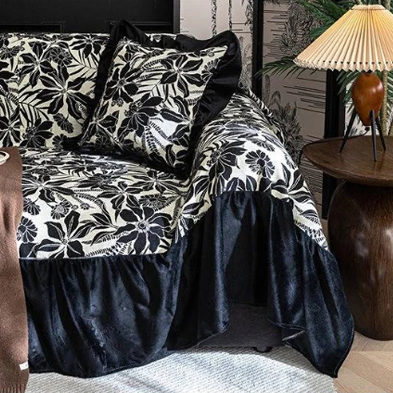 Sofa Cover Floral Pattern Breathable Machine Washable