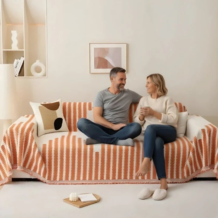 Sofa Cover Non-Slip Cotton Blend Fits Up To Four-Seater