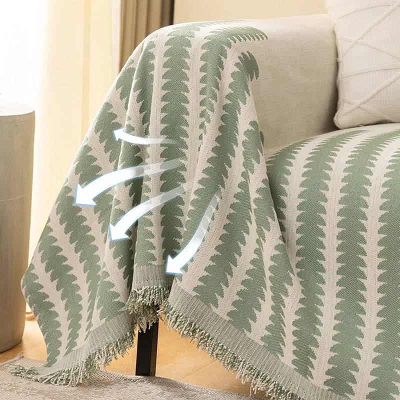 Sofa Cover Non-Slip Cotton Blend Fits Up To Four-Seater