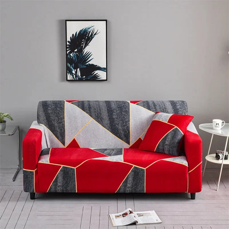 Sofa Cover Stretch Fit Floral Print Polyester & Elastane