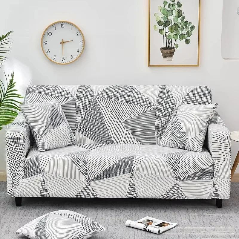 Sofa Cover Stretch Fit Floral Print Polyester & Elastane