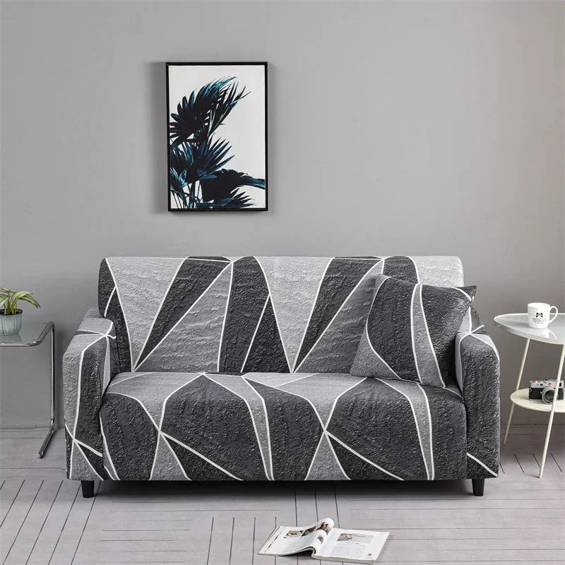 Sofa Cover Stretch Fit Floral Print Polyester & Elastane