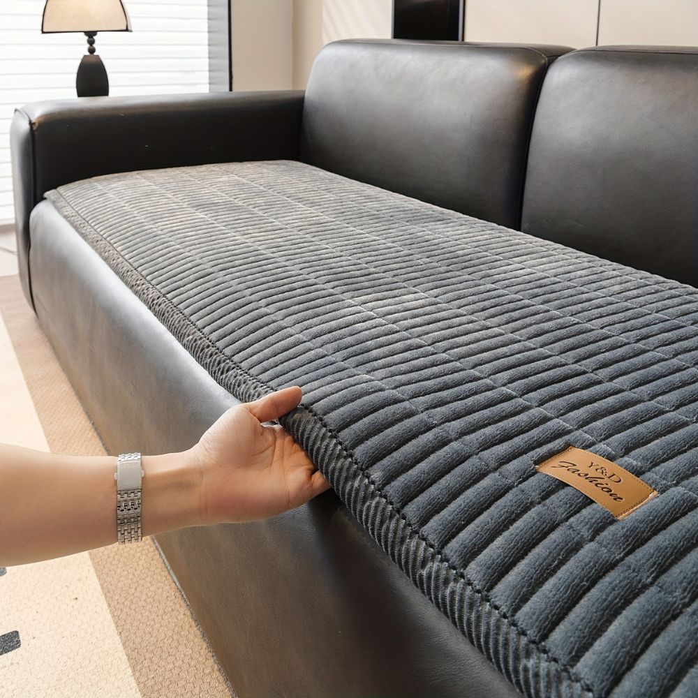 Sofa Seat Cover Quilted Microfiber Non-Slip Pet Hair Protection