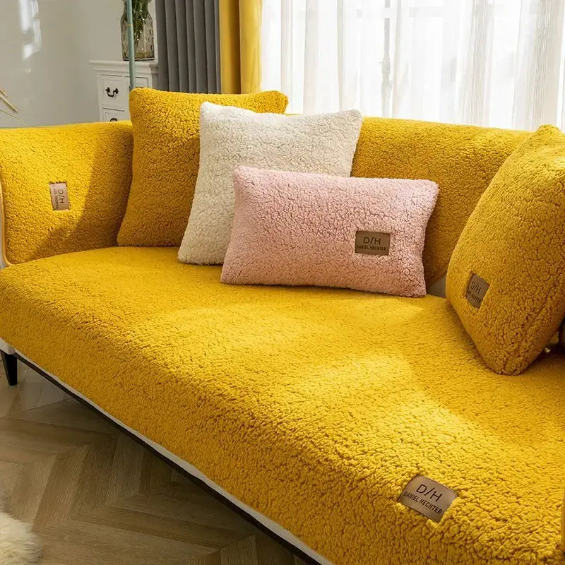 Sofa Slipcover Soft Wool Non-Slip Stain Resistant