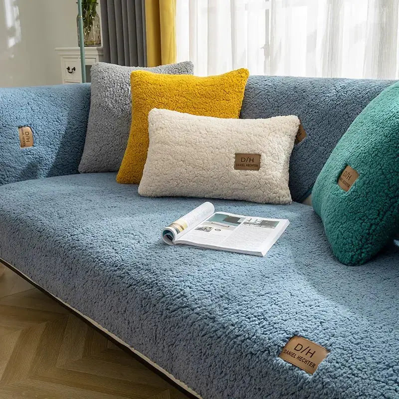 Sofa Slipcover Soft Wool Non-Slip Stain Resistant