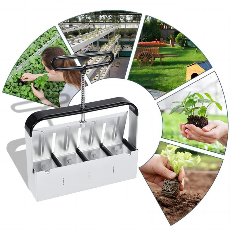 Soil Block Maker Stainless Steel Manual Press Adjustable Sizes