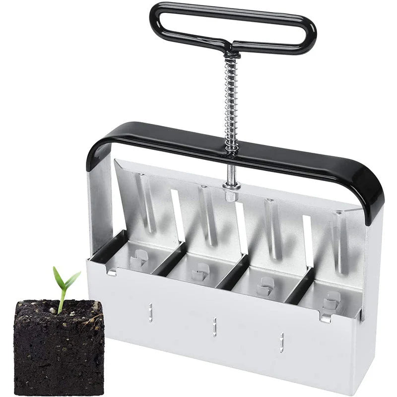 Soil Block Press Stainless Steel Manual & Plastic-Free