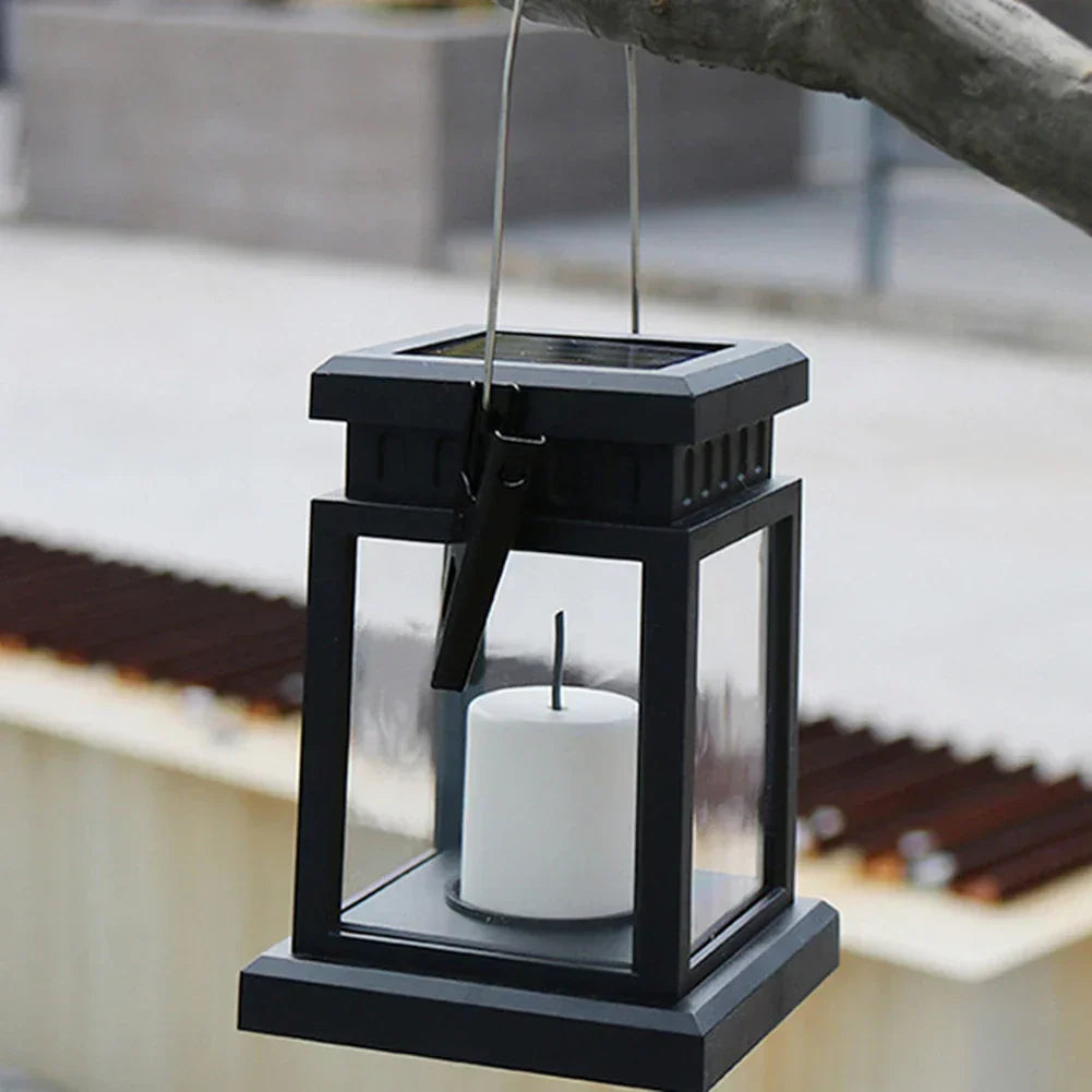 Solar Candle Lantern Warm White Flicker Solar-Powered Weatherproof