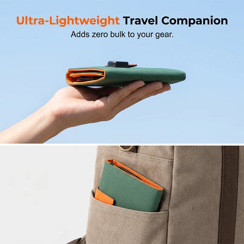 Solar Charger Foldable USB Ports Weatherproof Carabiner