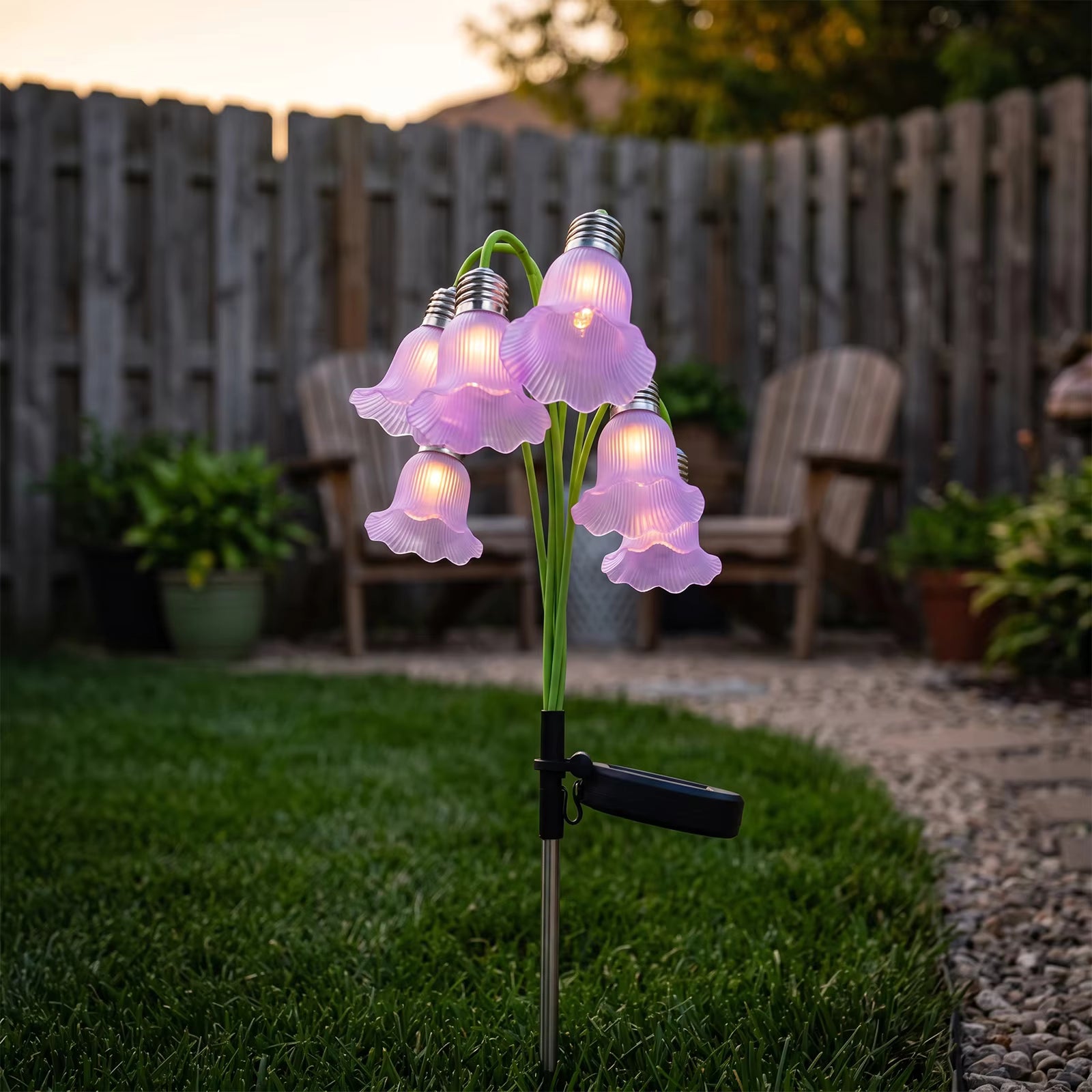 Solar Flower Lamp Automatic Dusk To Dawn Weatherproof