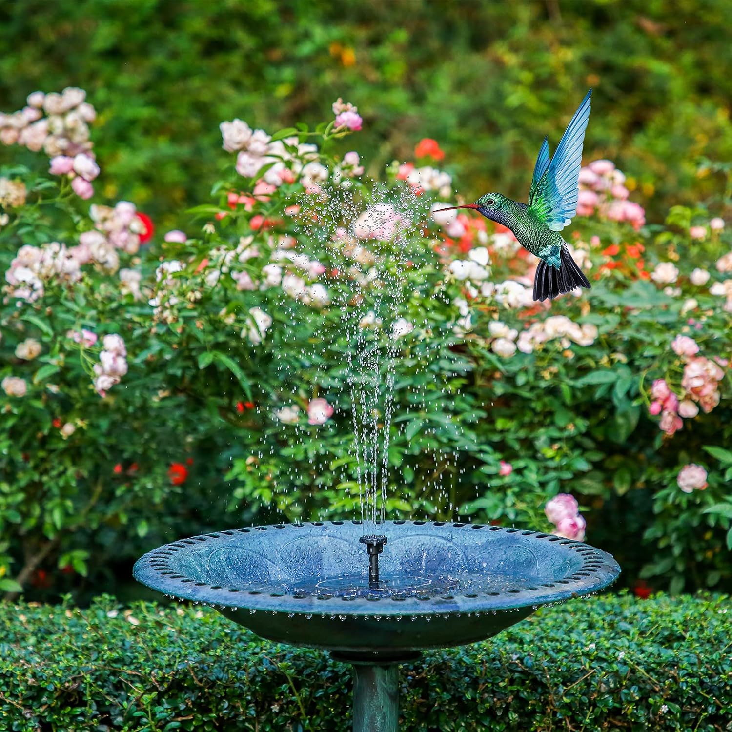 Solar Fountain Interchangeable Nozzles 17.7 Inch Spray