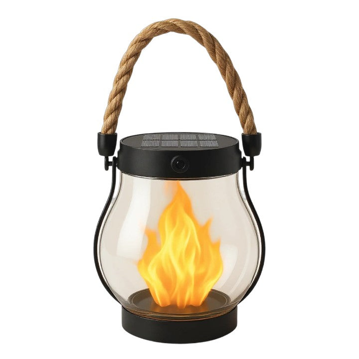 Solar Garden Lantern Flickering Flame Weatherproof 12 Hour Runtime