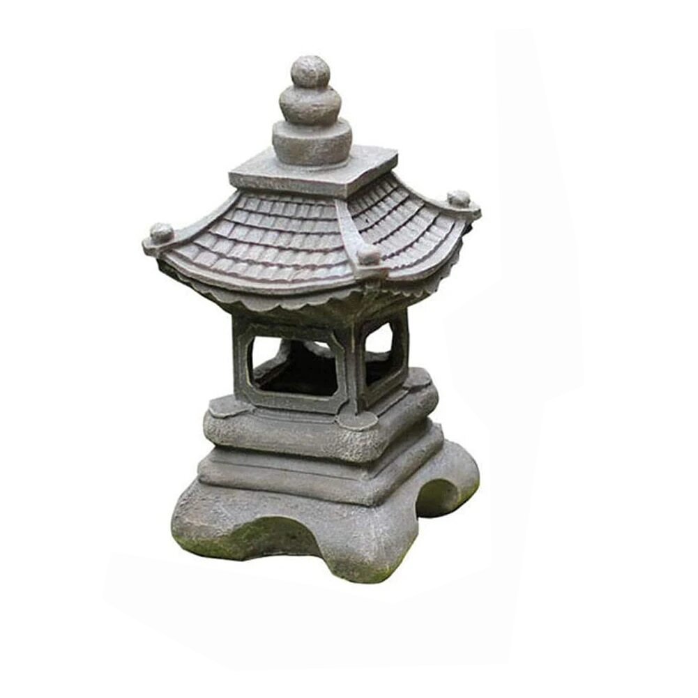 Solar Garden Lantern Pagoda Design LED Weather-Resistant Resin