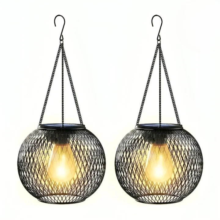 Solar Garden Lantern Warm Light 36-Hour Weatherproof Hanging