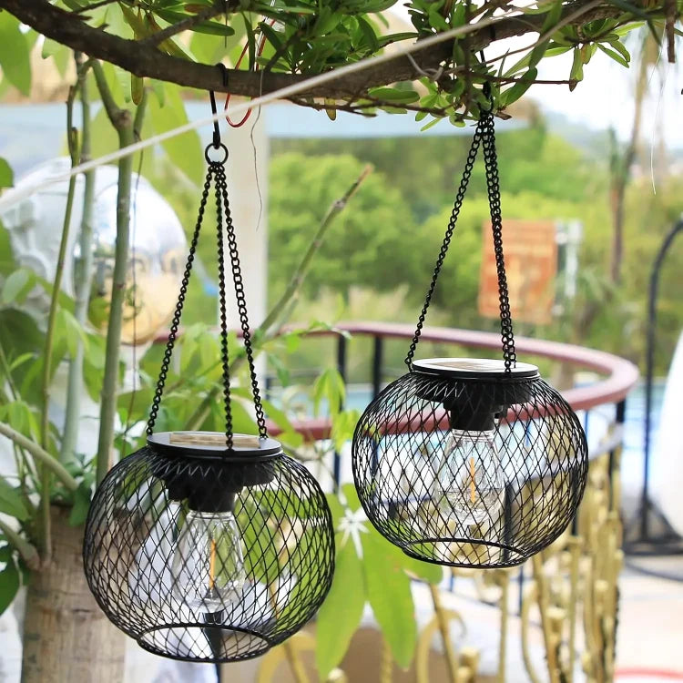 Solar Garden Lantern Warm Light 36-Hour Weatherproof Hanging