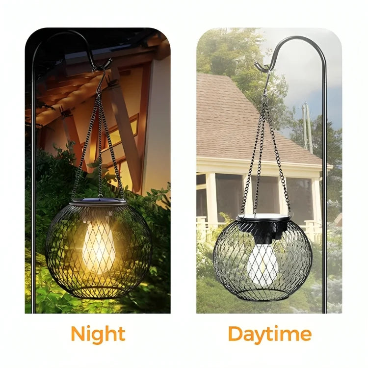 Solar Garden Lantern Warm Light 36-Hour Weatherproof Hanging
