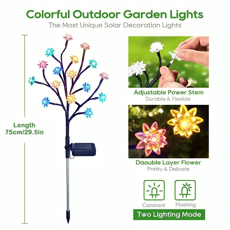 Solar Garden Light 20 Bendable Branches Weatherproof