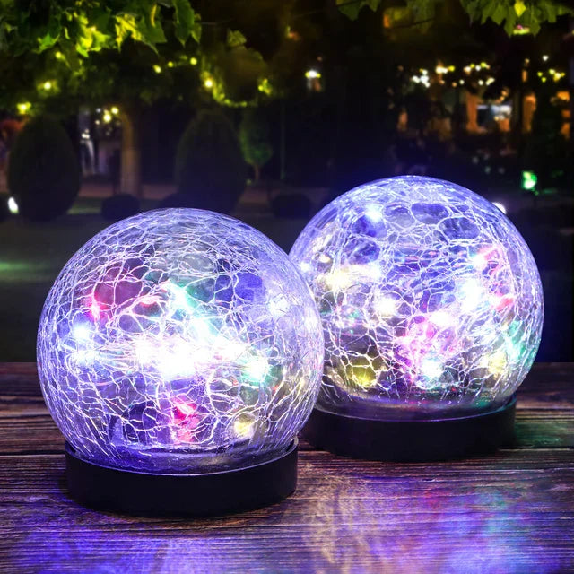 Solar Garden Light Color-Changing Glass Globe