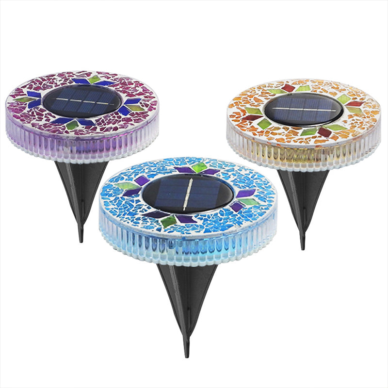 Solar Garden Lights Dusk-to-Dawn Mosaic Glass