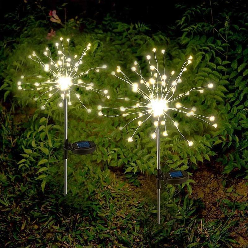 Solar Garden Lights Flexible Stainless Steel 120 LEDs Weatherproof