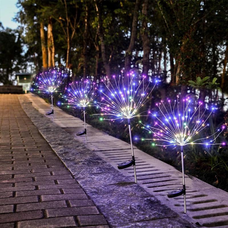 Solar Garden Lights Flexible Stainless Steel 120 LEDs Weatherproof